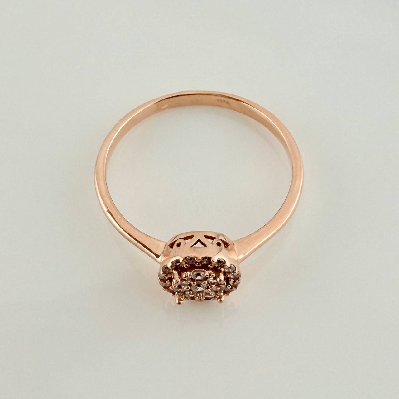 Anillo Solitario Halo 1.8gr / T7 / Oro Rosa 18K &