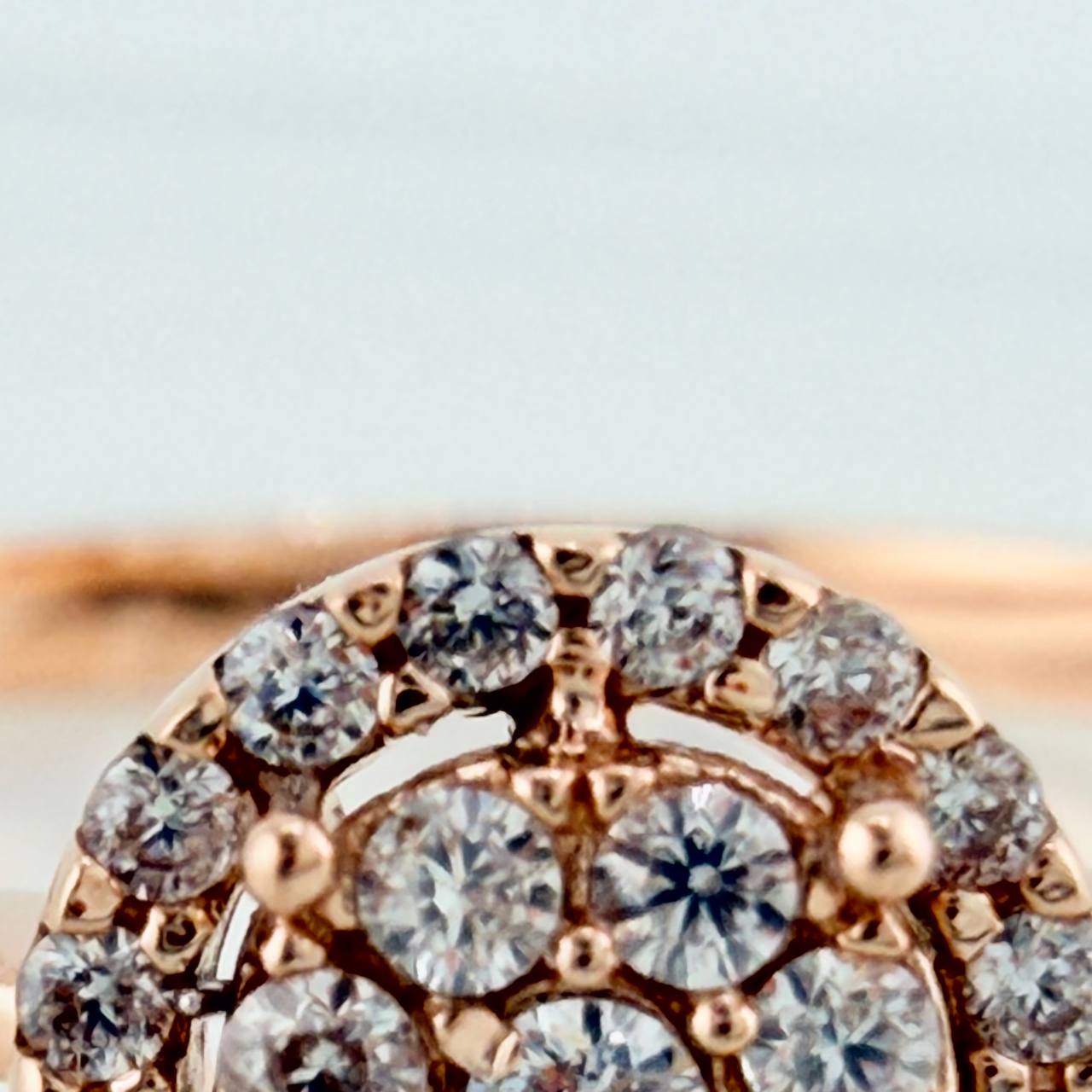 Anillo Solitario Halo 1.8gr / T7 / Oro Rosa 18K &