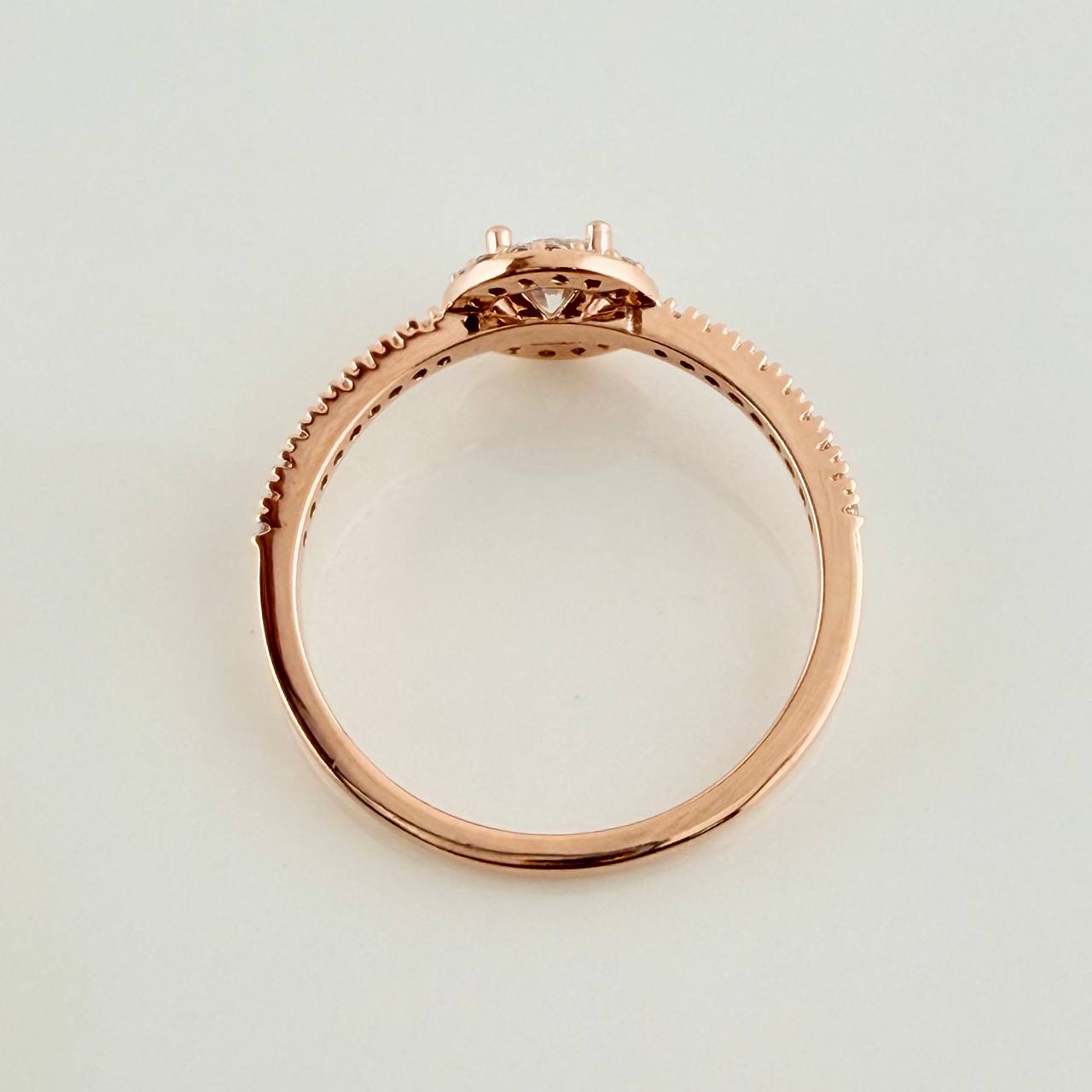 Anillo Churumbela Halo 2.05gr / T7 / Oro Rosa 18K &