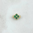 Herraje Flor Punteada 0.75gr / 1cm / Circones Verdes Oro Amarillo 18K ©