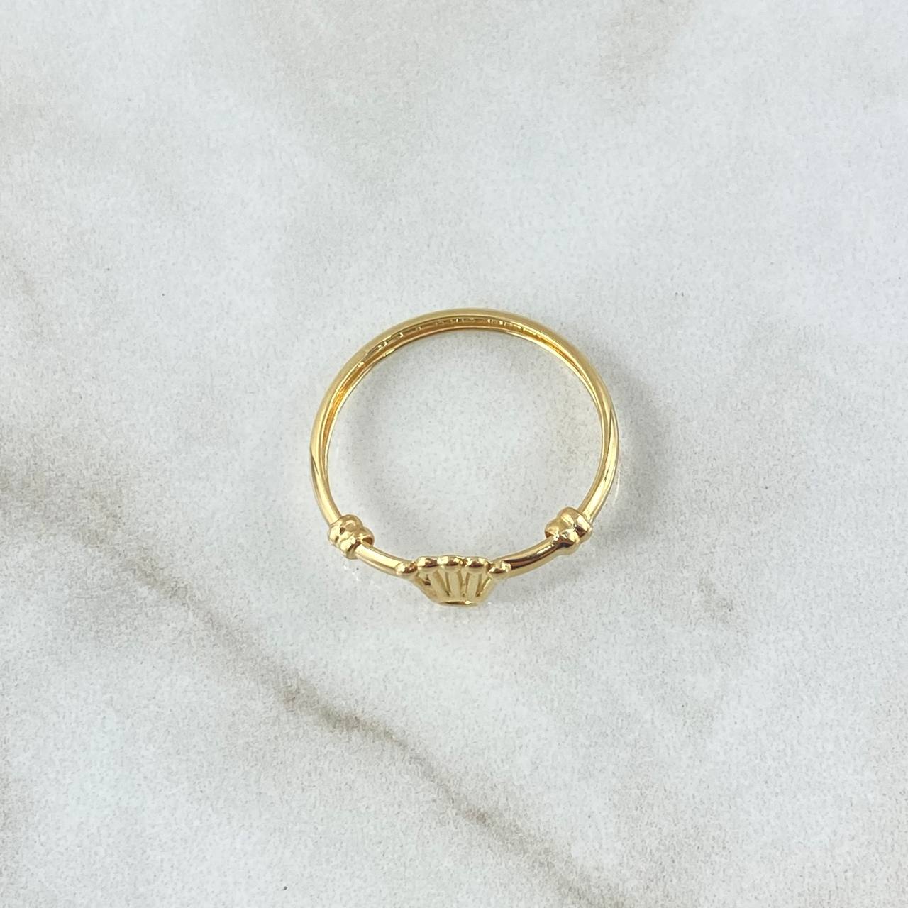 Anillo Sello Corona RX 1.25gr / T8 3/4 / Nudo Liso Oro Amarillo 18K *