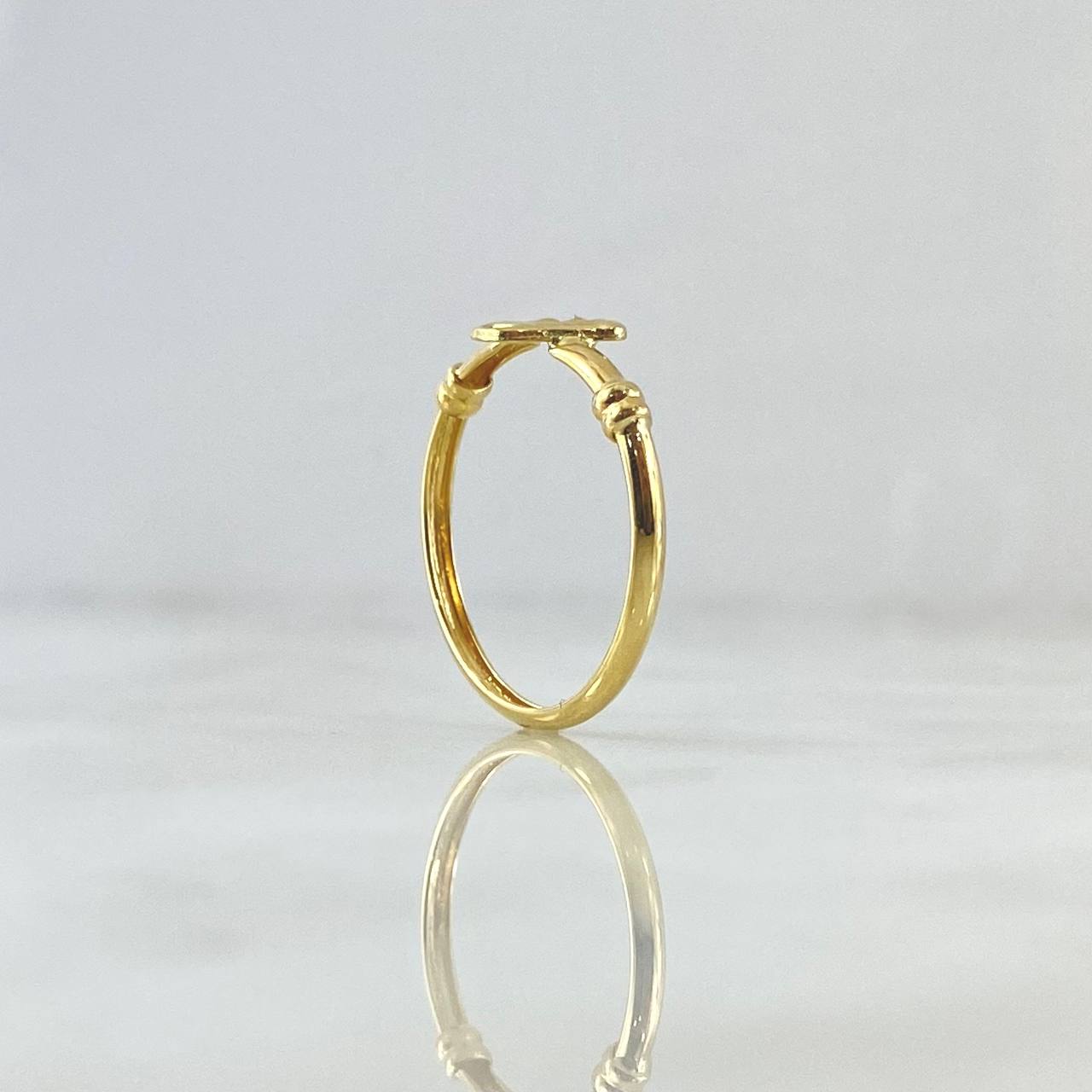 Anillo Sello Corona RX 1.15gr / T5 1/4 / Nudo Liso Oro Amarillo 18K *