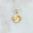 Dije Flor Mate 1.1gr / 2cm / Bordes Diamantados Oro Amarillo 18K ©