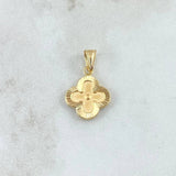 Dije Flor Mate 1.1gr / 2cm / Bordes Diamantados Oro Amarillo 18K ©