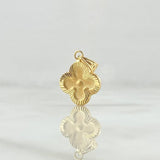 Dije Flor Mate 1.1gr / 2cm / Bordes Diamantados Oro Amarillo 18K ©