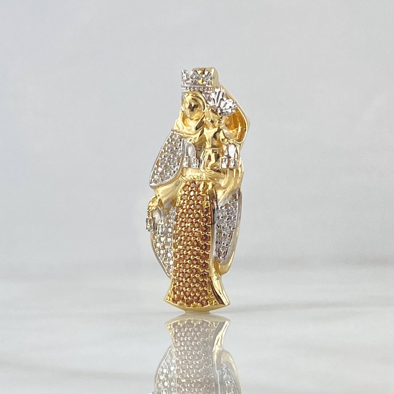 Dije Virgen Del Carmen 6.65gr / 4.3cm / Circones Blancos Café Oro Amarillo 18K ©