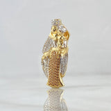 Dije Virgen Del Carmen 6.65gr / 4.3cm / Circones Blancos Café Oro Amarillo 18K ©