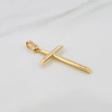 Dije Cruz Puntas Planas 1.3gr / 4cm / Oro Amarillo 18K &