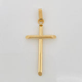 Dije Cruz Puntas Planas 1.3gr / 4cm / Oro Amarillo 18K &