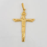 Dije Cruz Cristo Inri 1.5gr / 4cm / Oro Amarillo 18K &