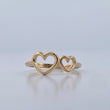 Anillo Doble Corazon 1.3gr / T4 3/4 / Oro Amarillo 18K $