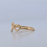 Anillo Doble Corazon 1.3gr / T4 3/4 / Oro Amarillo 18K $