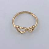 Anillo Doble Corazon 1.3gr / T4 3/4 / Oro Amarillo 18K $