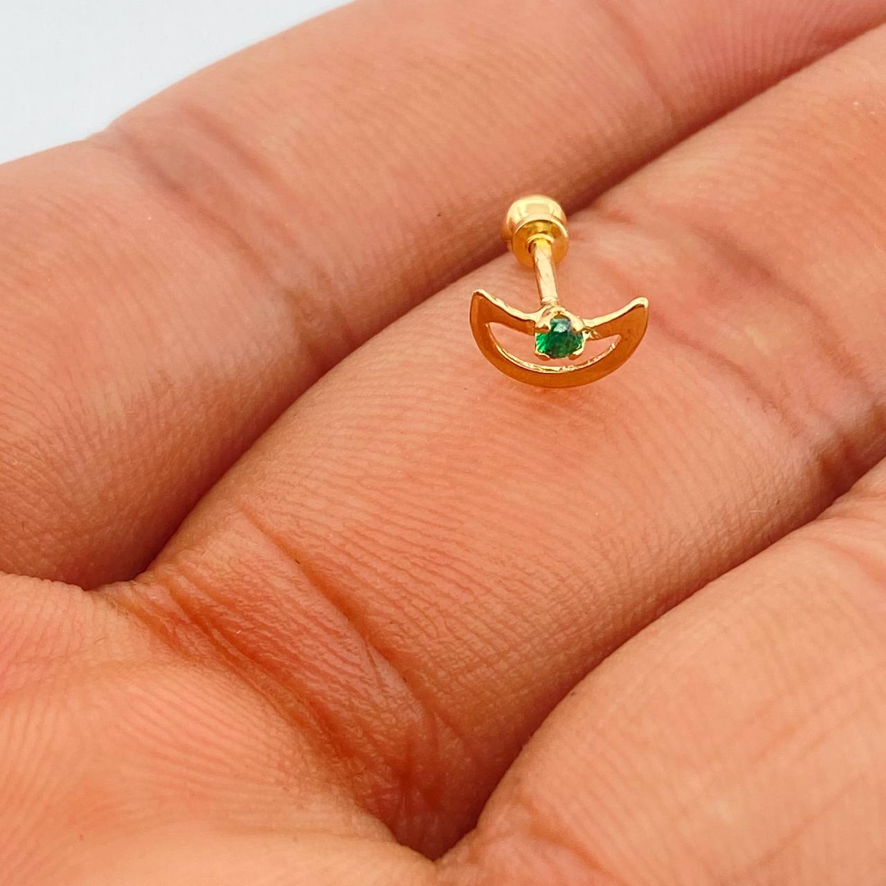 Piercing Media Luna 0.35gr / 1cm / Oro Amarillo 18K $