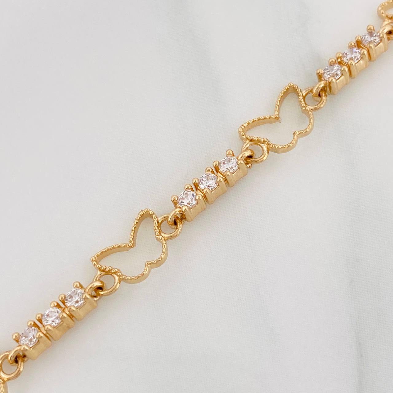 Pulso Tennis Mariposa 6.35g / 18cm / 2.36mm Oro Amarillo 18K