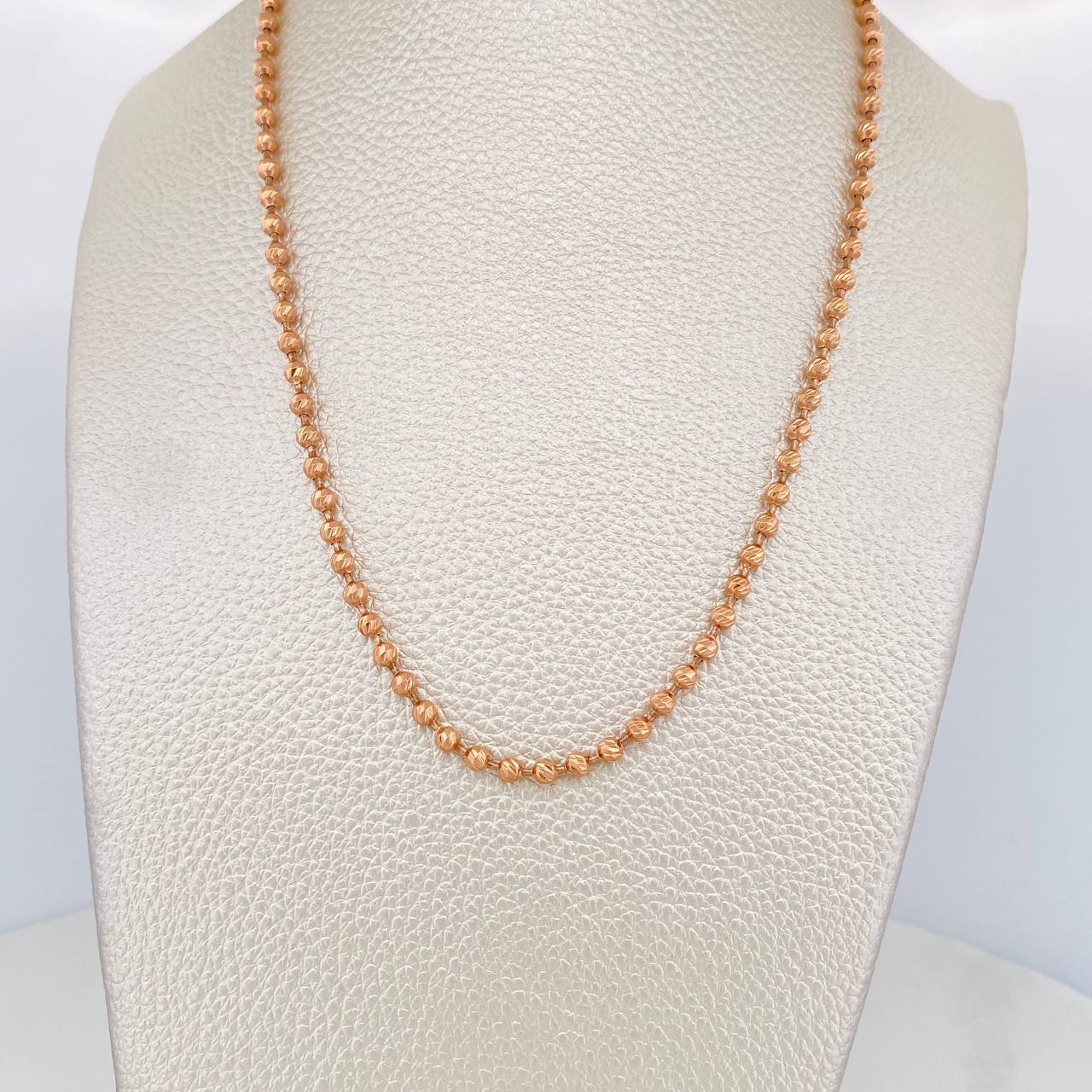 Cadena Militar Media Luna 21.4gr / 72cm / 3mm Oro Rosa 18K %