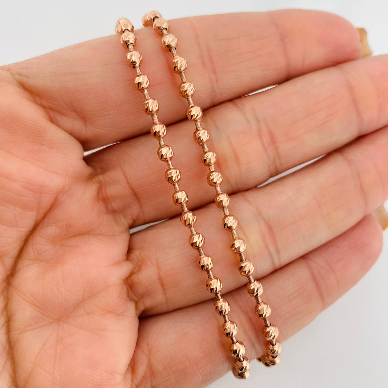 Cadena Militar Media Luna 21.4gr / 72cm / 3mm Oro Rosa 18K %