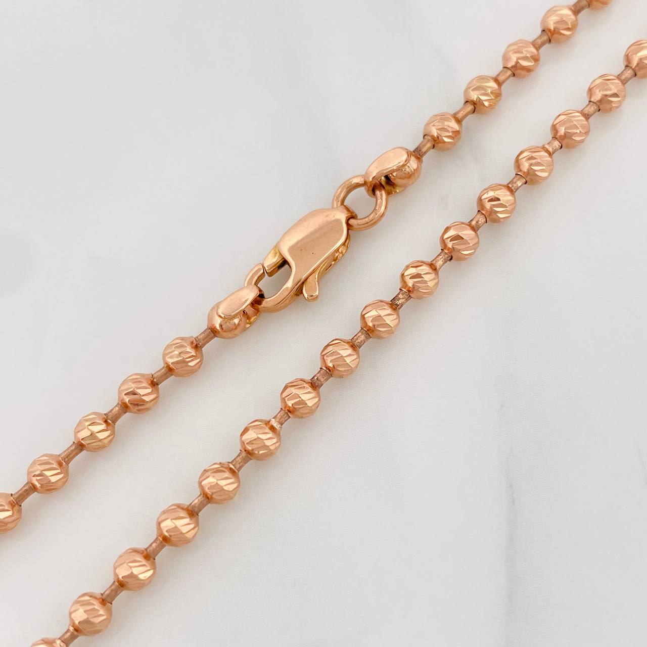 Cadena Militar Media Luna 21.4gr / 72cm / 3mm Oro Rosa 18K %