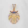 Dije Leon 3.15g / 3cm Dos Oros Amarillo Blanco 18K