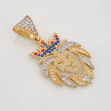 Dije Leon 3.15g / 3cm Dos Oros Amarillo Blanco 18K