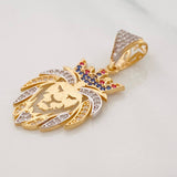 Dije Leon 3.15g / 3cm Dos Oros Amarillo Blanco 18K
