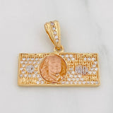Dije One Dolar 3.65g / 3.05cm Tres Oros Amarillo Blanco 18K