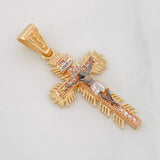 Dije Cruz Cristo Milagroso 3.85g / 4cm Tres Oros 18K