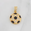 Dije Balon Futbol 2.5g / 2.03cm Dos Oros Negro Amarillo 18K