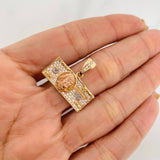Dije One Dolar 3.65g / 3.05cm Tres Oros Amarillo Blanco 18K
