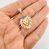 Dije Leon 3.15g / 3cm Dos Oros Amarillo Blanco 18K