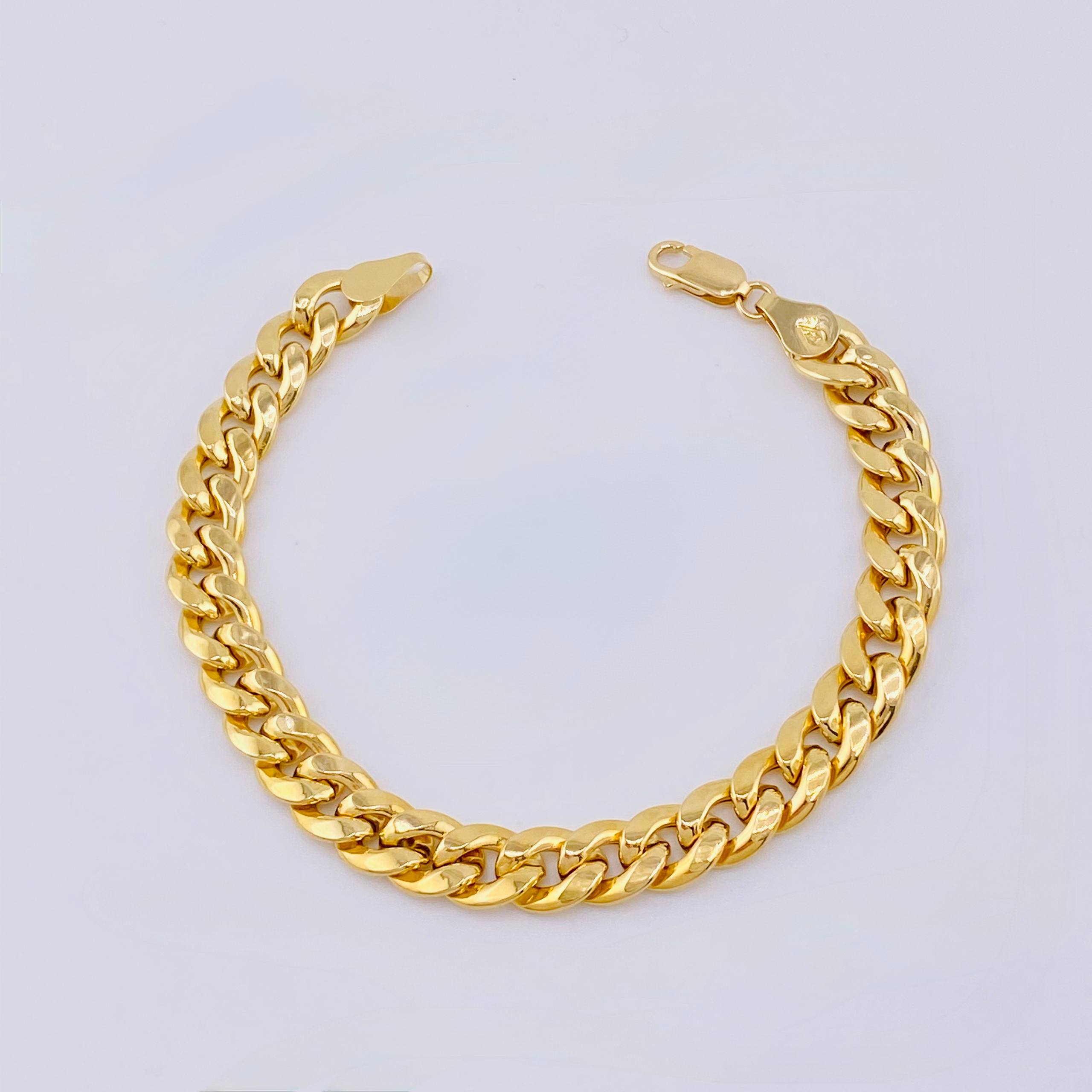 Pulso Cubano 9.5gr / 22cm / 9mm Oro Amarillo +1 18K ©