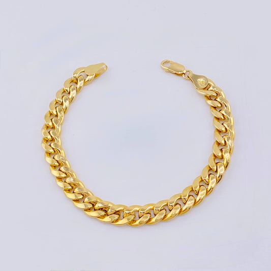 Pulso Cubano 9.5gr / 22cm / 9mm Oro Amarillo +1 18K ©