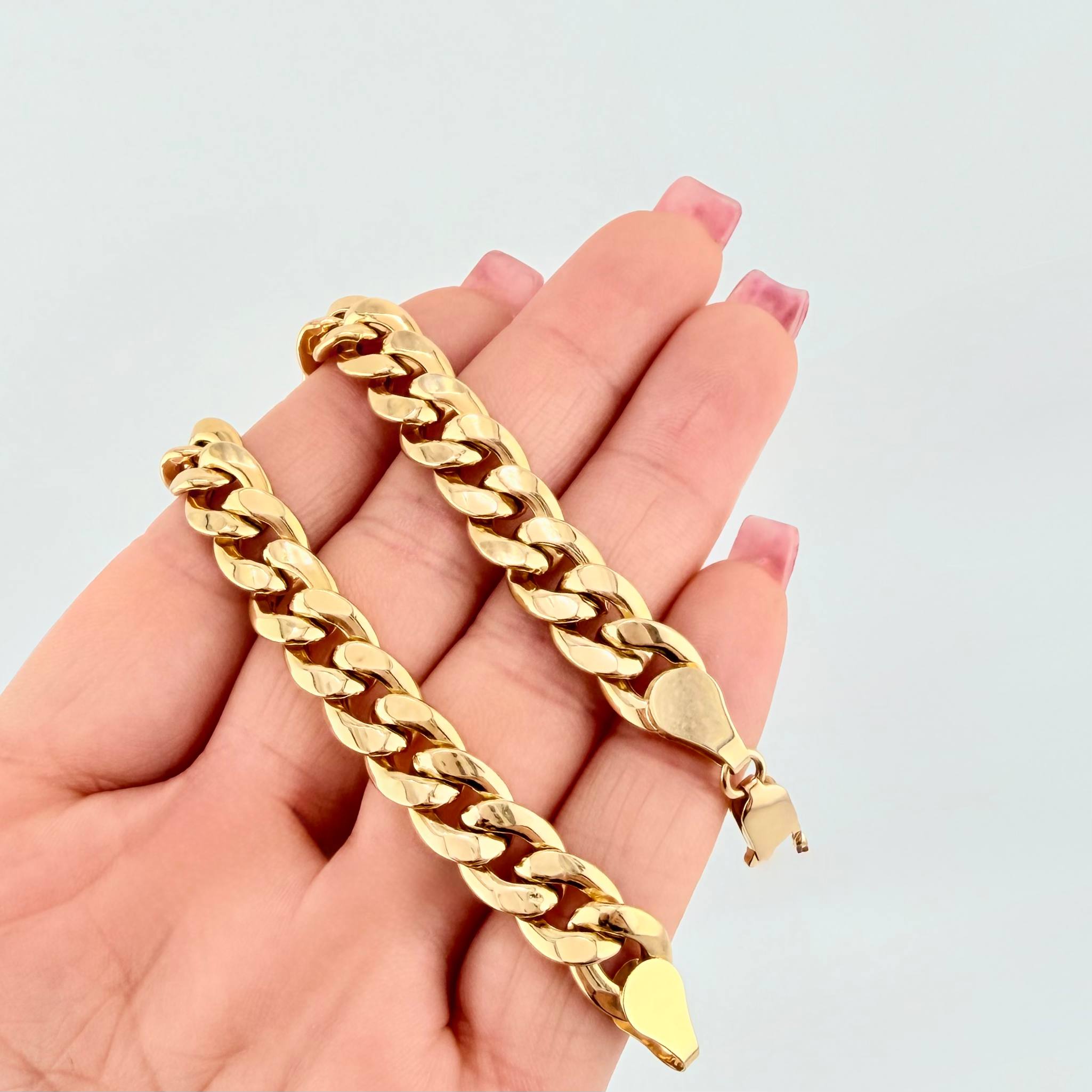 Pulso Cubano 9.5gr / 22cm / 9mm Oro Amarillo +1 18K ©