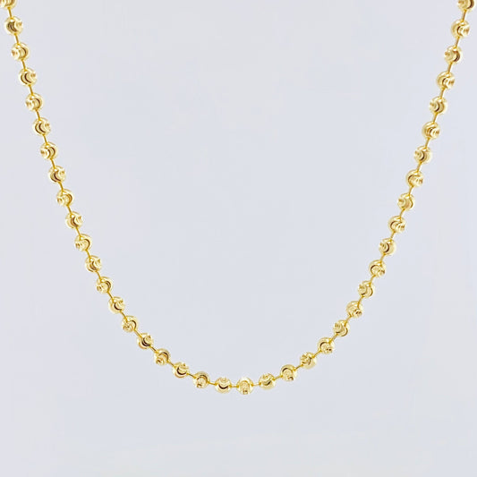 Cadena Militar Diamantada Media Luna 12.15 g / 61 cm / 2.4 mm Oro Amarillo 18K