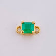 Herraje Rectangulo Cuatro Garras 60pts Esmeralda 0.5gr / 1cm / Oro Amarillo 18K