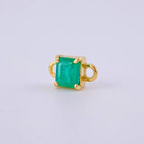 Herraje Cuadrado Cuatro Garras 70pts Esmeralda 1gr / 1cm / Oro Amarillo 18K