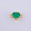 Herraje Corazon Cuatro Garras 60pts Esmeralda 0.6gr / 1cm / Oro Amarillo 18K