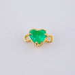 Herraje Corazon Cuatro Garras 60pts Esmeralda 0.75gr / 1cm / Oro Amarillo 18K