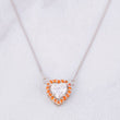 Set Cadena Veneciana + Dije Corazón Moisanitas 1 qts / 2.7g / 40cm Oro Blanco 18K
