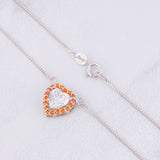 Set Cadena Veneciana + Dije Corazón Moisanitas 1 qts / 2.7g / 40cm Oro Blanco 18K