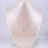 Set Cadena Veneciana + Dije Corazón Moisanitas 1 qts / 2.7g / 40cm Oro Blanco 18K