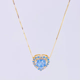 Set Cadena Veneciana + Dije Corazón Moisanitas 1 qts / 2.3g / 45cm Oro Amarillo 18K