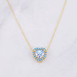 Set Cadena Veneciana + Dije Corazón Moisanitas 1 qts / 2.3g / 45cm Oro Amarillo 18K