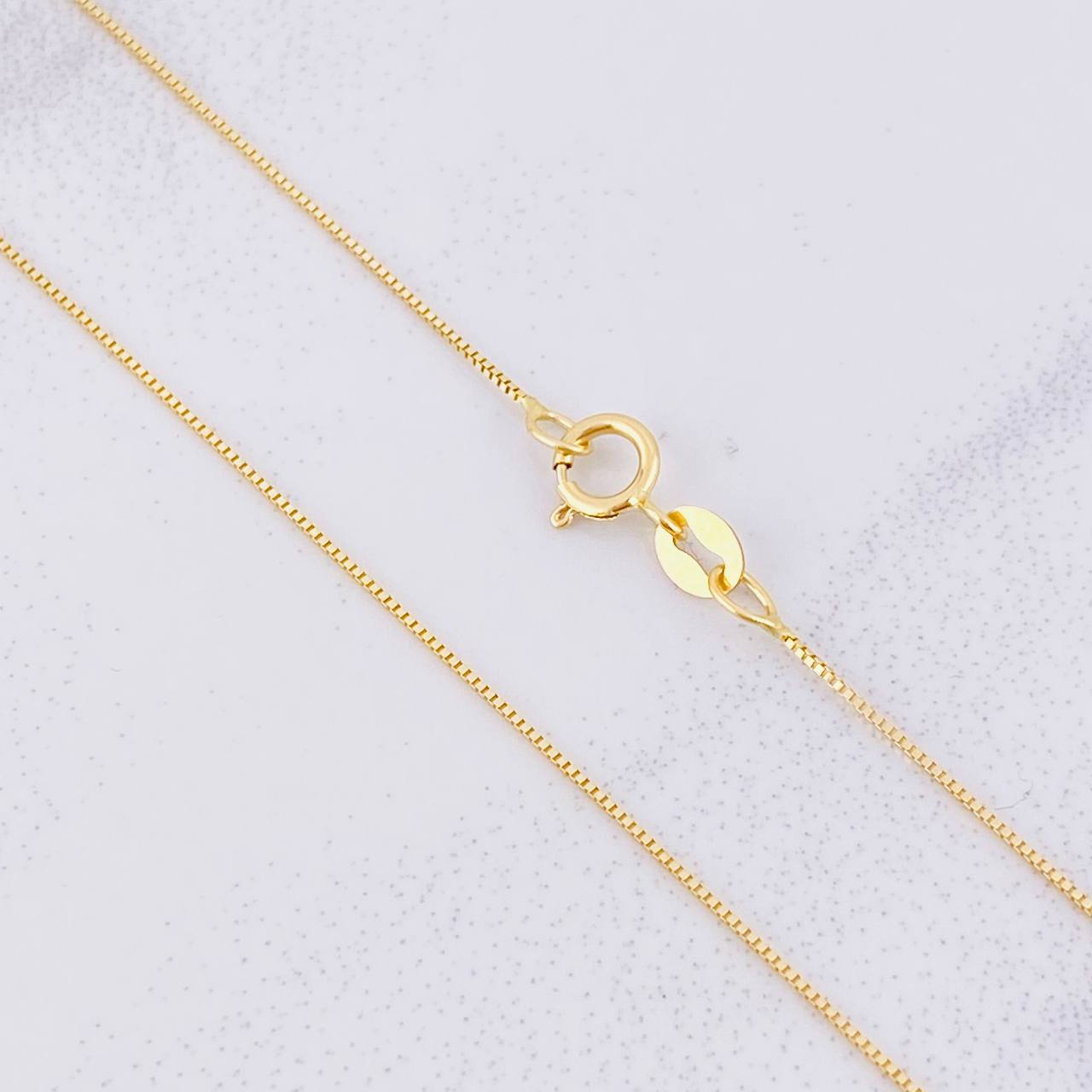 Set Cadena Veneciana + Dije Corazón Moisanitas 1 qts / 2.3g / 45cm Oro Amarillo 18K