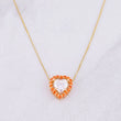Set Cadena Veneciana + Dije Corazón Moisanitas 1 qts / 2.15g / 45cm Dos Oros Amarillo Rosa 18K