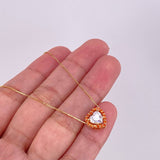 Set Cadena Veneciana + Dije Corazón Moisanitas 1 qts / 2.15g / 45cm Dos Oros Amarillo Rosa 18K