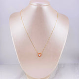 Set Cadena Veneciana + Dije Corazón Moisanitas 1 qts / 2.15g / 45cm Dos Oros Amarillo Rosa 18K