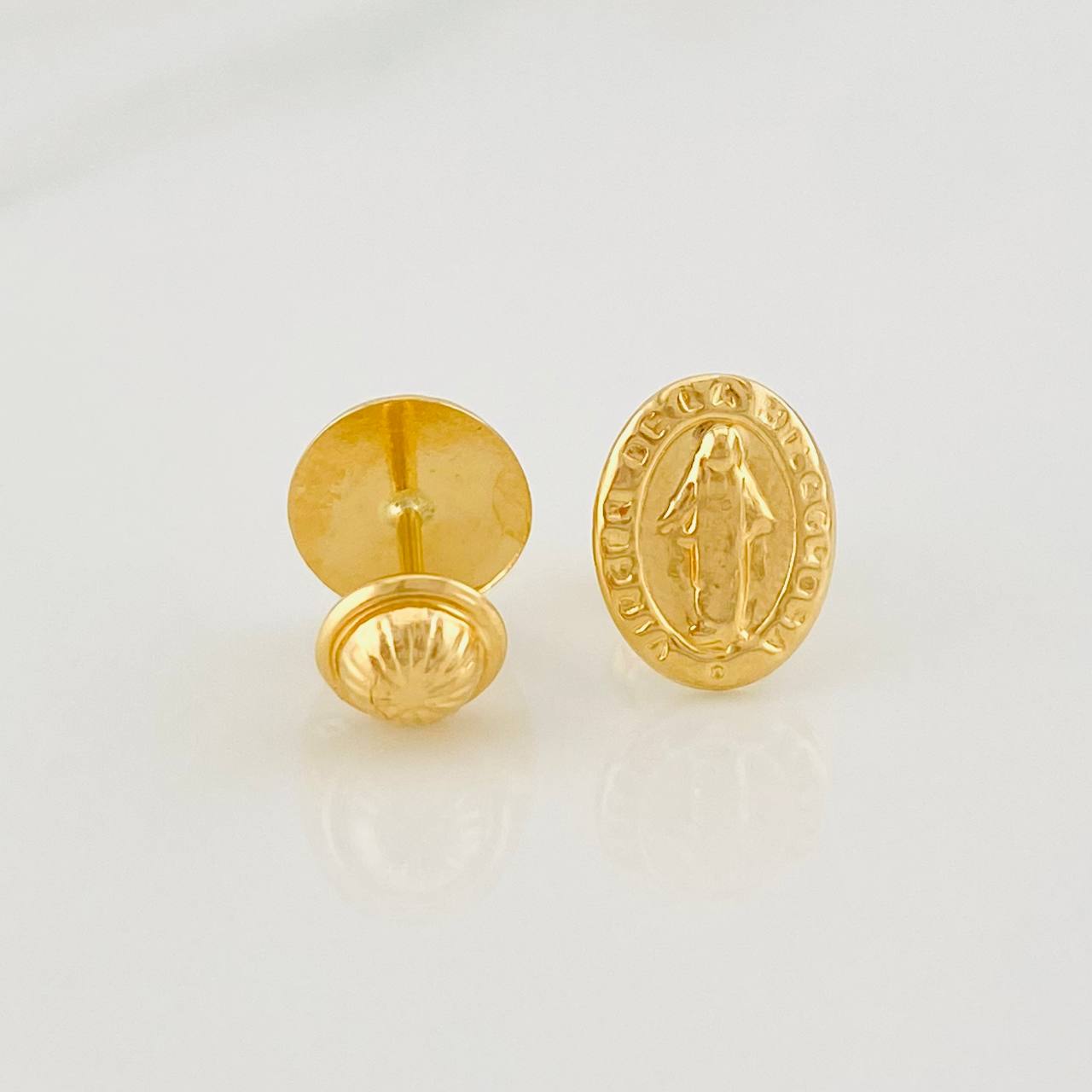 Topos Virgen Milagrosa 1g / 10mm Oro Amarillo 18K
