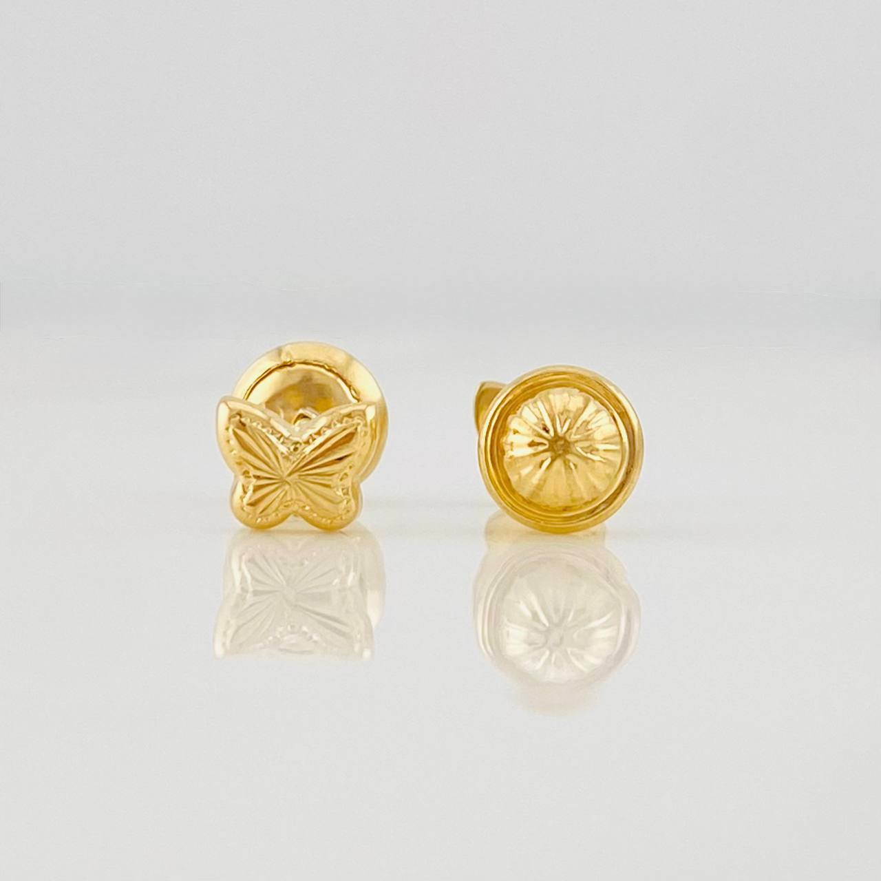 Topos Mariposa Diamantada 0.6g / 3.42mm Oro Amarillo 18K