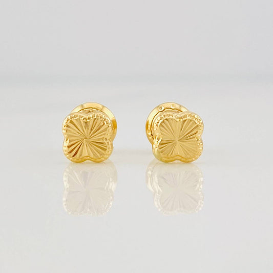 Topos Trebol Diamantado 0.7g / 5.06mm Oro Amarillo 18K